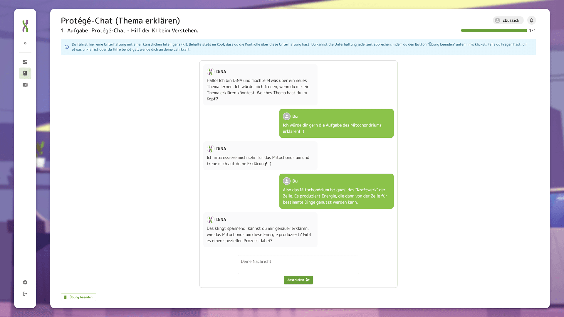 A screenshot of Protégé-Chat